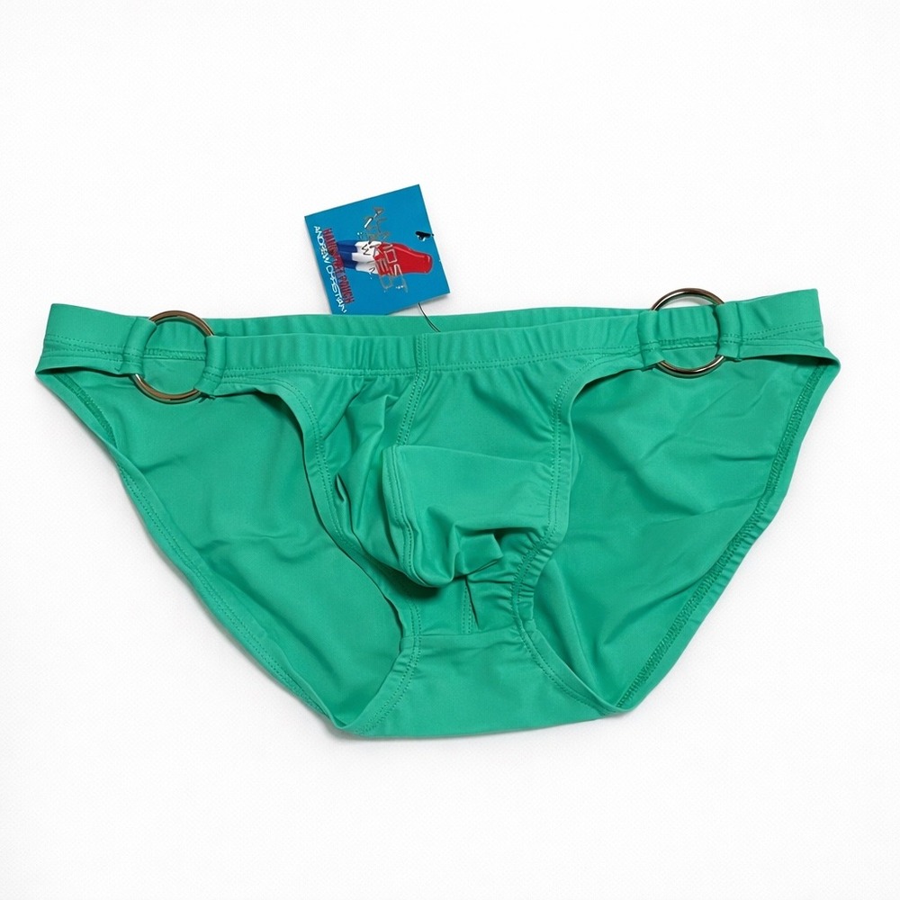 Andrew Christian XL (35-38) Green Almost Naked Swim Brief O-Ring 70137 NWT - Picture 4 of 10